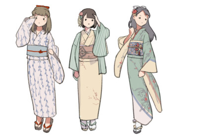 画师:竹墨繁漪总结画和服的注意事项