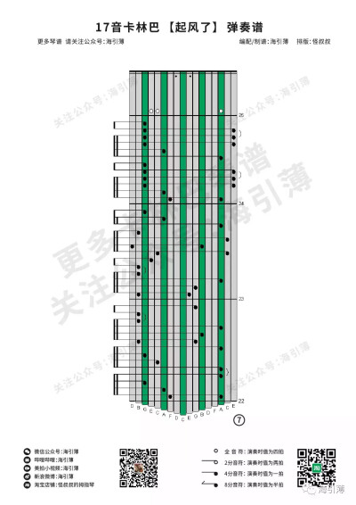 拇指琴曲谱