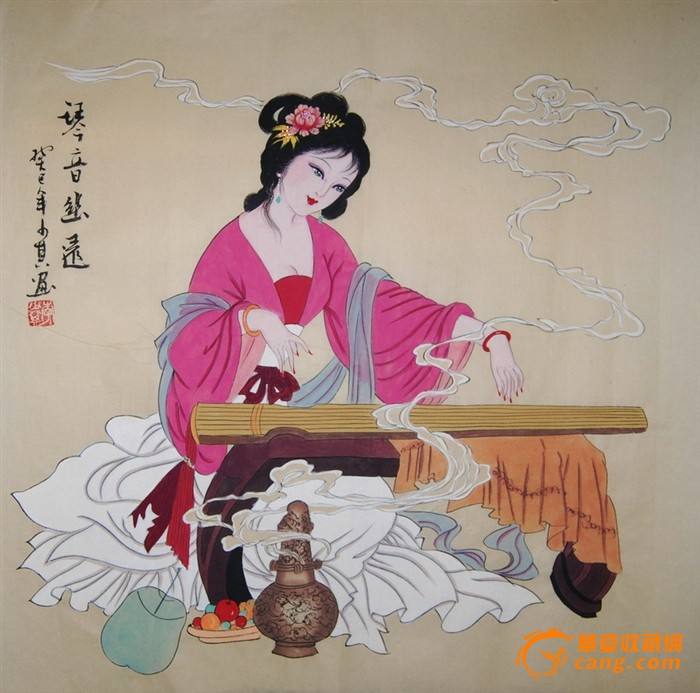 四平尺名家风格,国画仕女人物作品