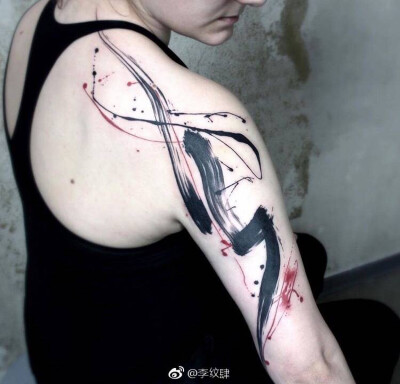 图片分享 #水彩纹身# #泼墨纹身# #概念纹身# #水彩# #tattoo