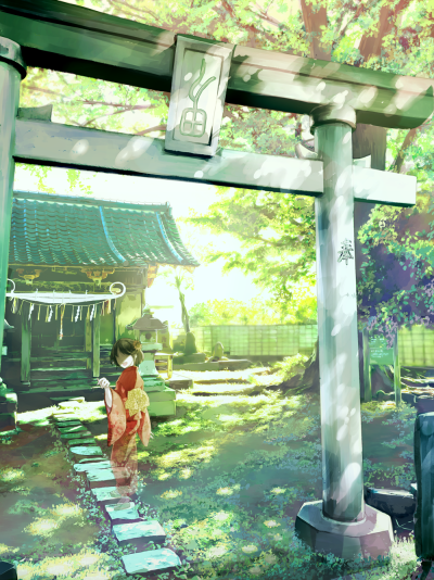 神社 绘师:コナ(na)(pixiv id=240501)本作品pixiv id=57940174