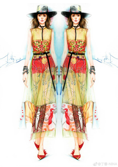 丁香服装插画冬季