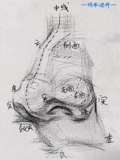 鼻子素描画法