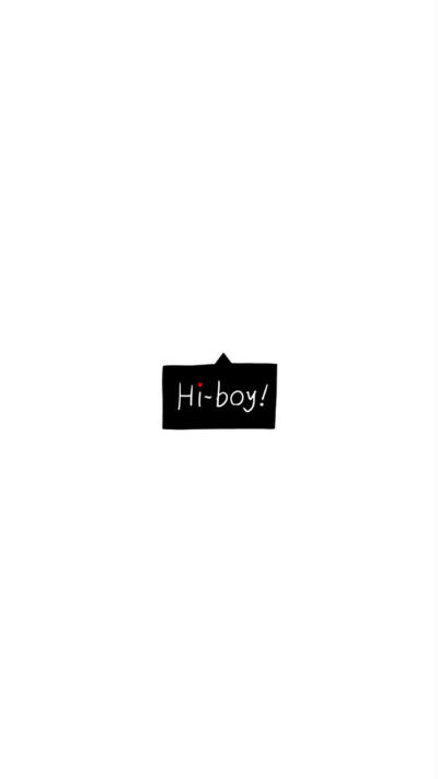 hi,boy!英文黑白