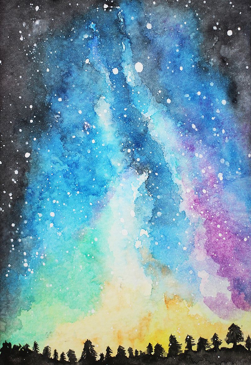 星空 水彩画