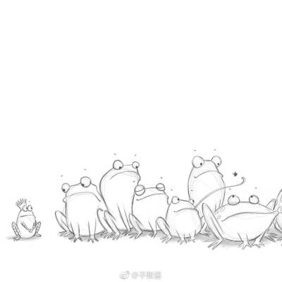 一组手绘黑白插画,创意简笔画
(ins:michellelisatodd ) via @手账酱