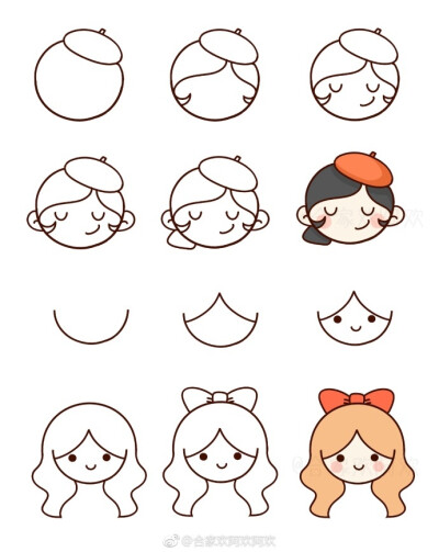 设计秀 (`)一波很可爱的简笔画小人儿~(作者:合家欢阿欢阿欢 )