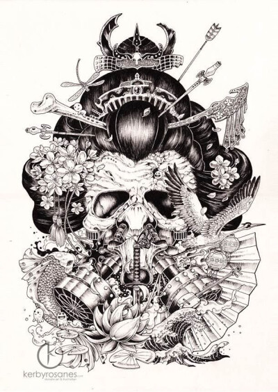 一组黑白插画设计~ 作者:kerby rosanes (转)@黑白插画装饰画
