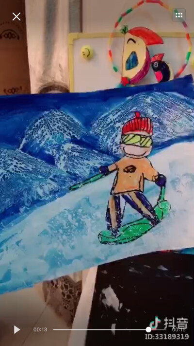 卡通画滑雪