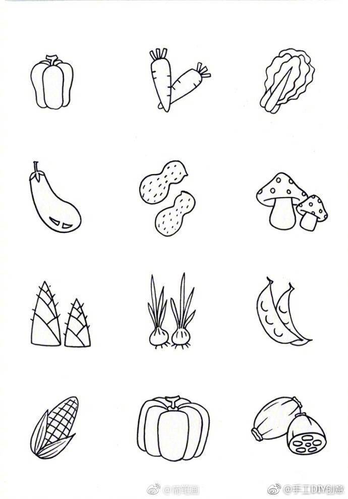 一组简单实用的小食物手帐素材存住慢慢画67676767