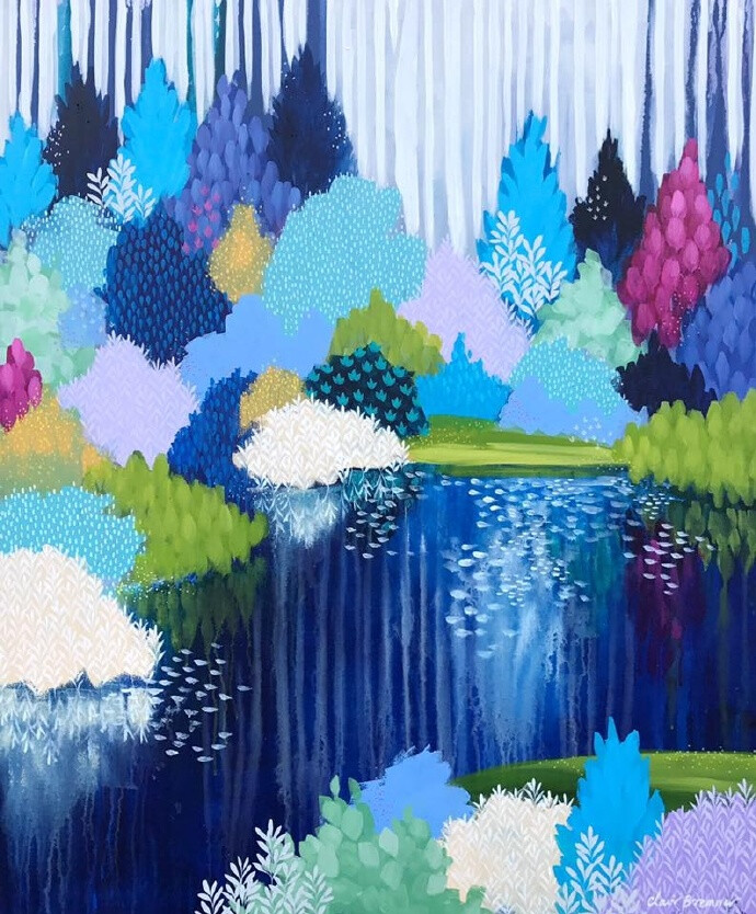 来自艺术家clair bremner画的山山水水和丛林.