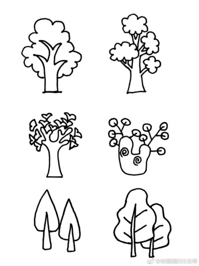 42种树的简笔画不同画法作者:教画画的沈老师