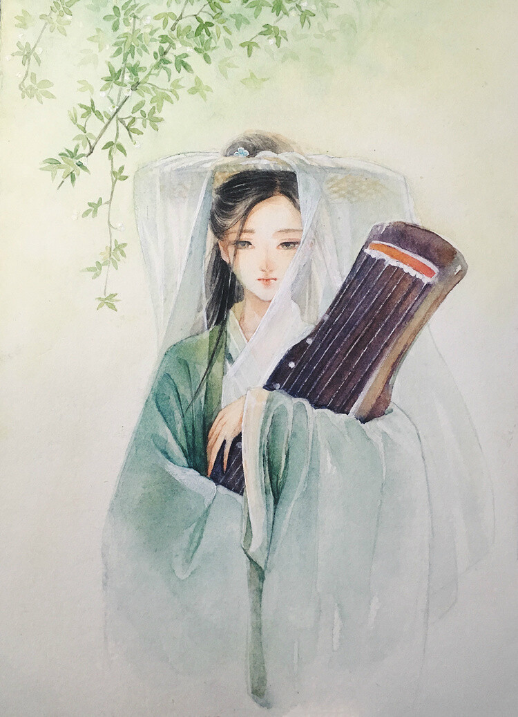 古风水彩美人绘师波蒂瓜