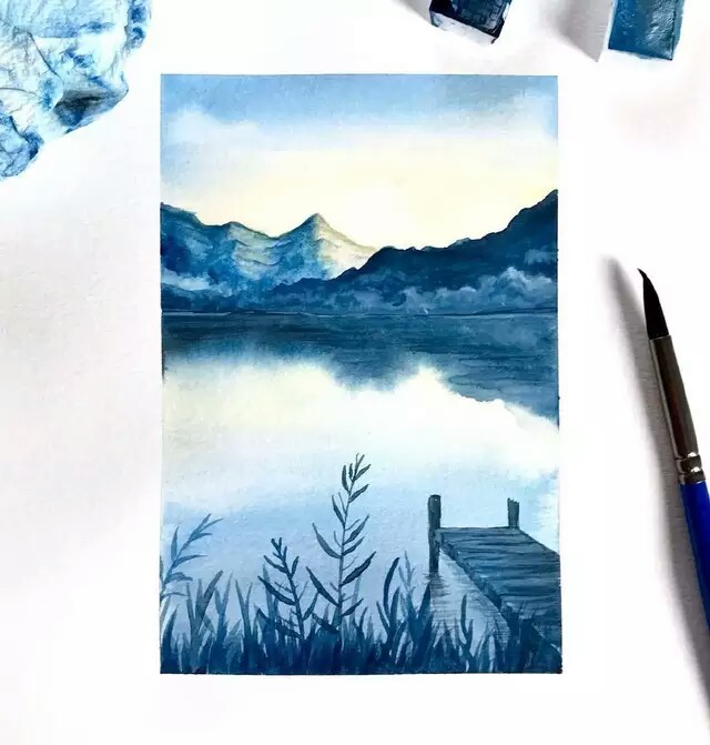 水彩风景插画