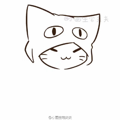 小猫侧身简笔画