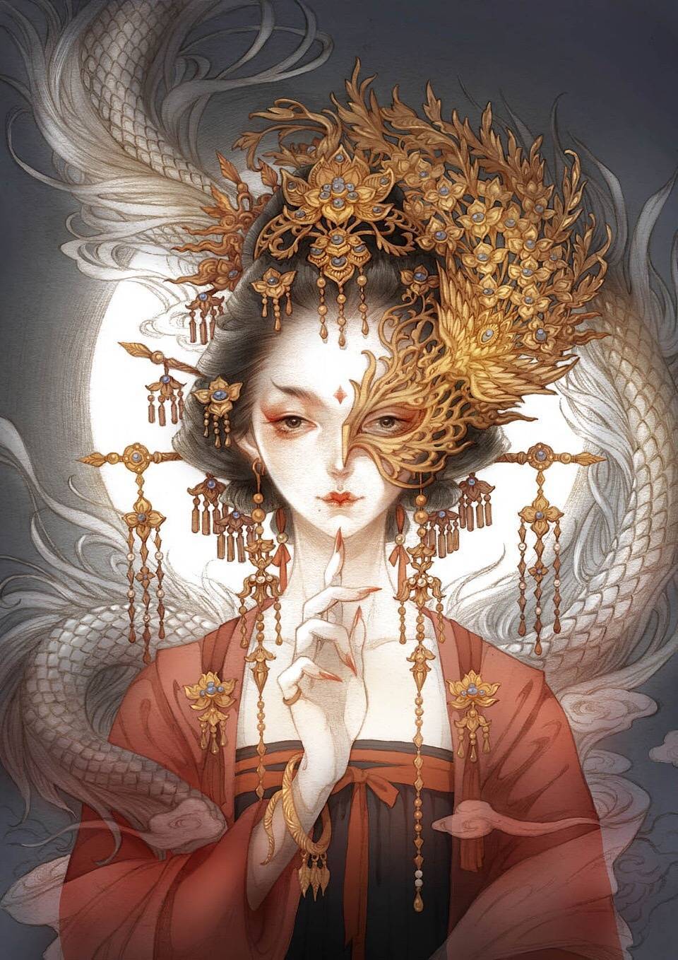 半面妆插画画师古戈力