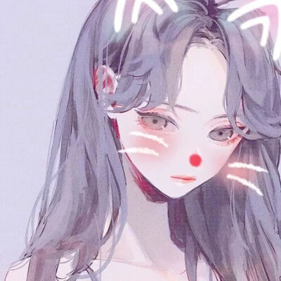 二次元 少女 灰发 灰瞳 猫耳 头像