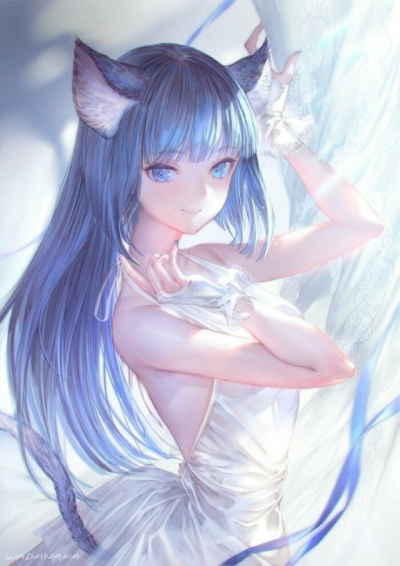 q版 q版 女 女图 萌 可爱 卡哇伊 p站 【p站q版】长发 双马尾 蓝发