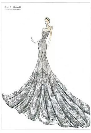 米兰婚纱手绘设计图_米兰晚礼服手绘设计图(3)