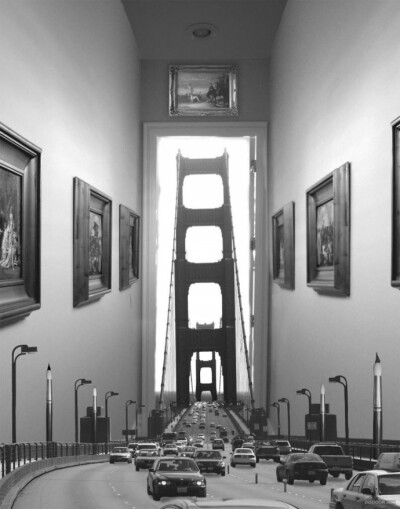 空间错位-旅游摄影结合超现实黑白创意作品.by:thomasbarbey