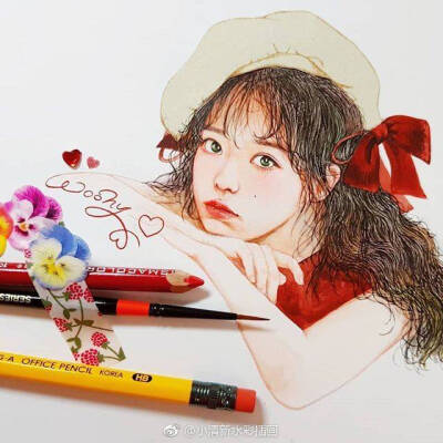 iu 李智恩 彩铅画 手绘