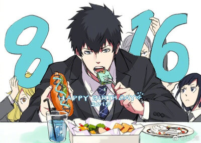 『psycho-pass 监视官 狡啮慎也』漫画家斎夏生画的狡啮慎也生日贺图