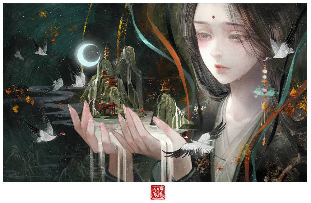 手绘古风女子画师:养猫画画的随随 - 堆糖,美图壁纸