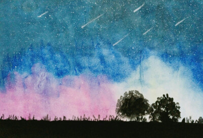 星空画蜡笔