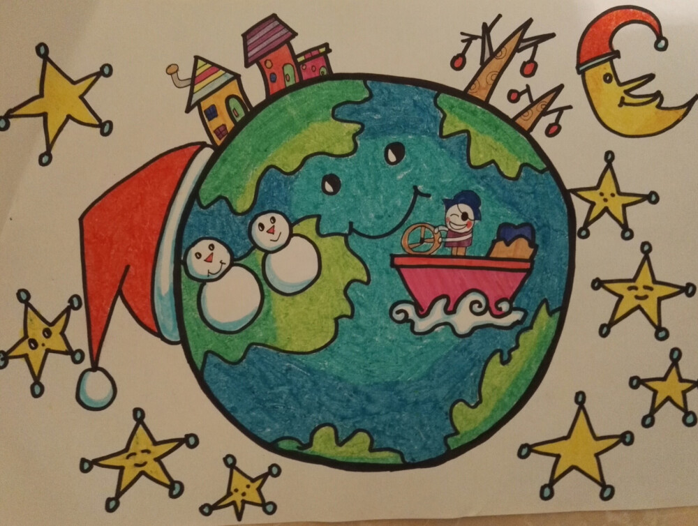 儿童画～保护地球