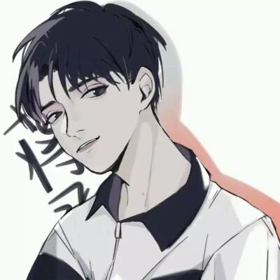 动漫男像黑白