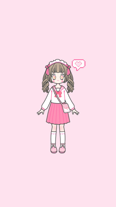 少女心壁纸/粉粉的超可爱装扮少女