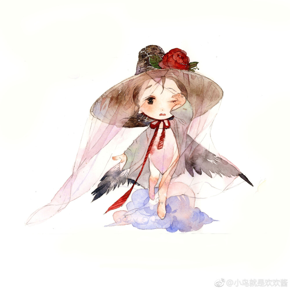 【古风插画】#小神仙# 作者:小鸟就是欢欢酱