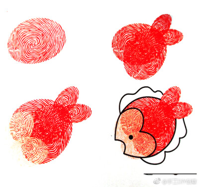 指纹创意画,家长们收好了