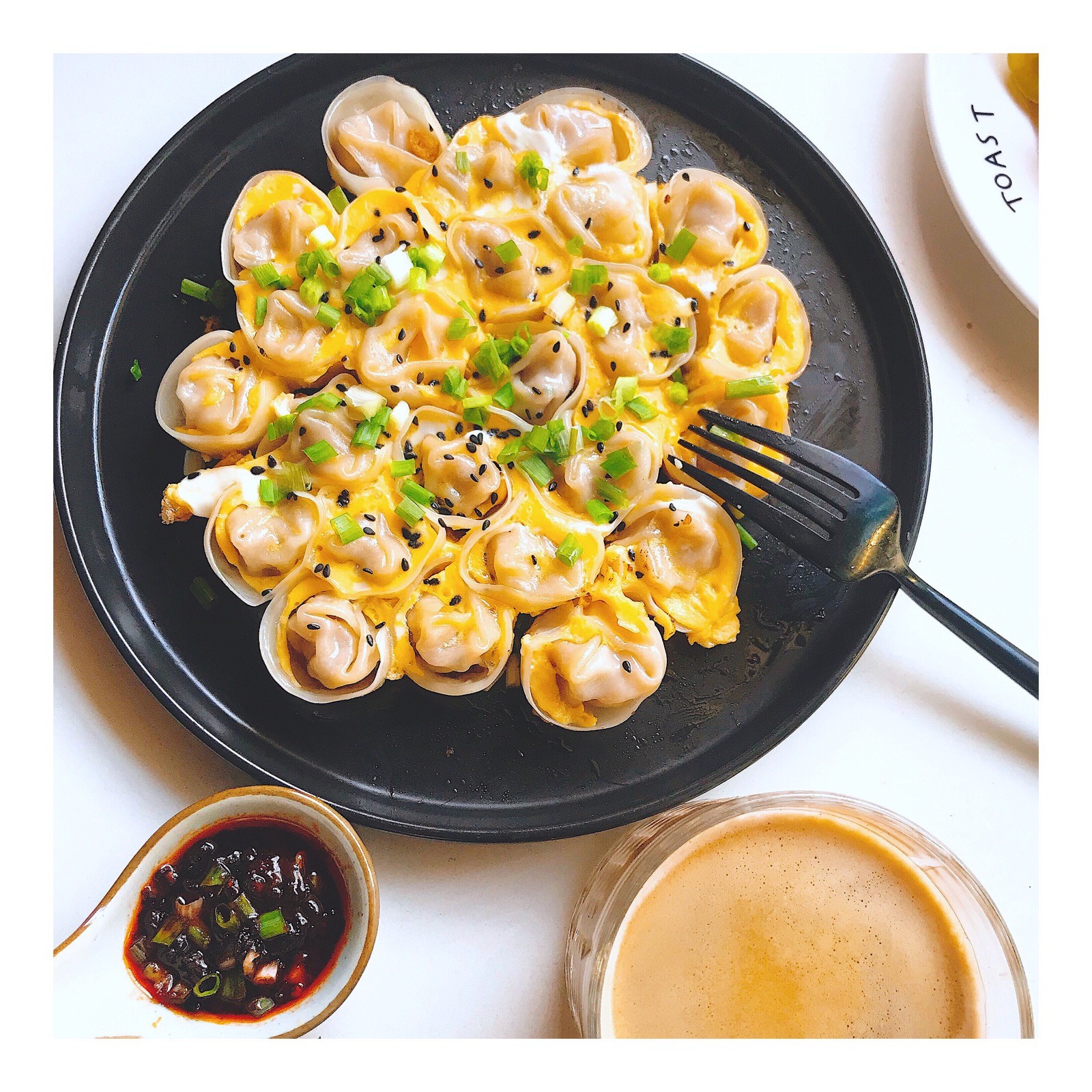 油煎云吞#满满的早餐仪式感