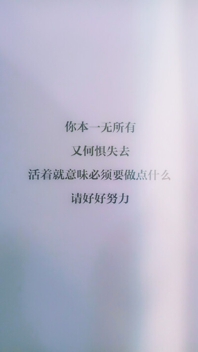 手机壁纸文字你本一无所有,又何惧失去,活着就意味必须要做点什么,请