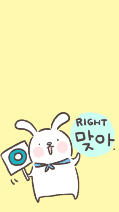 可爱卡通壁纸学韩语的小兔子 (●ε"●)