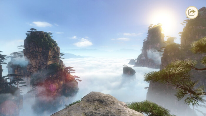 三清山:"远眺山外,云海茫茫,险峰奇绝,颇有海外仙山的意境."
