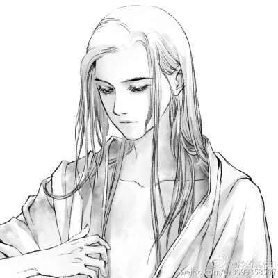 「古风美男」墨色水生 绘