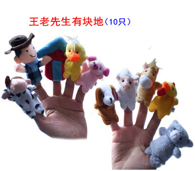 讲童话故事指偶玩具三只小猪十二生肖手指玩偶动物手偶玩具拔萝卜