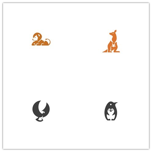 简笔动物logo设计欣赏 #标志分享