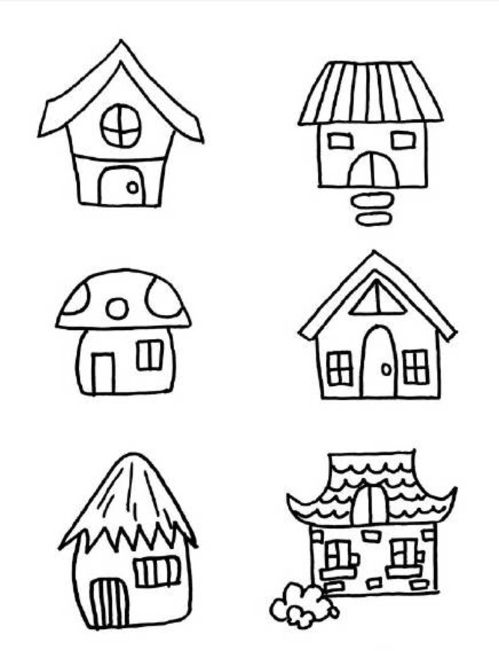 可爱小房子简笔画画法图片步骤💛巧艺网