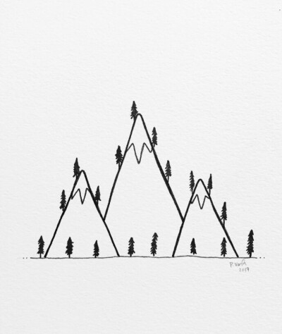 手绘简单黑白画