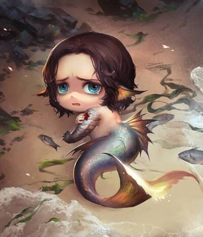 应该是一个人 一个男人 互相吸引喜欢 为了讨我欢喜 特意装扮成美人鱼