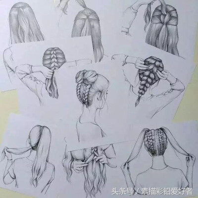 扎头发的素材