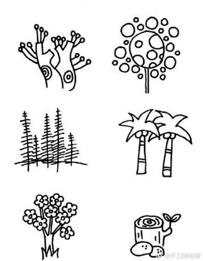 树木和动物简笔画