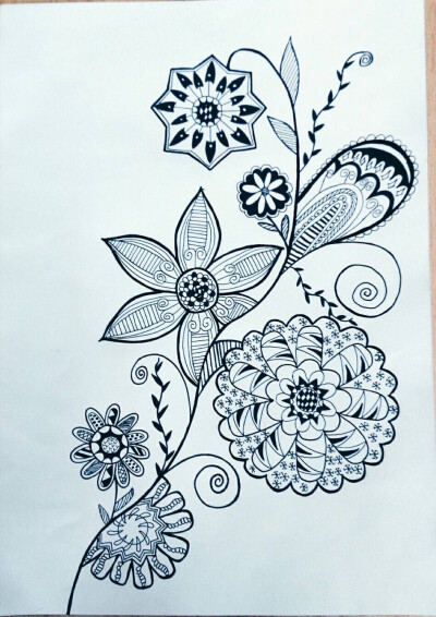 儿童白色线描画