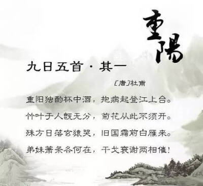 关于 重阳节的古诗