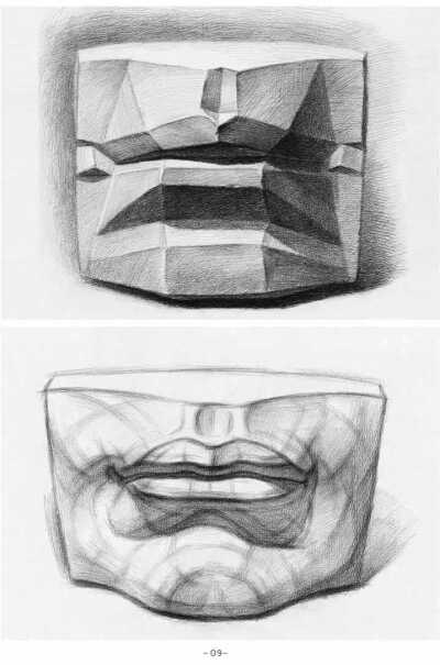 素描五官切面