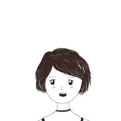 短发女生头像画