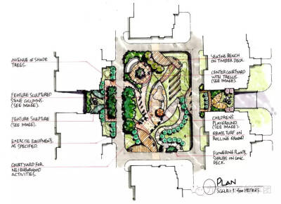 收集   点赞  评论  国外公园绿地景观总平面图 http://www.